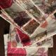 Un lot de 8 serviettes de table Toile à l'indienne Fleurs