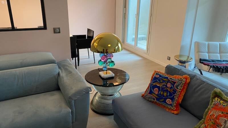 Holophane coffee table in marble and aluminium