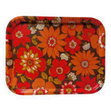 Vintage floral serving tray - 1970s