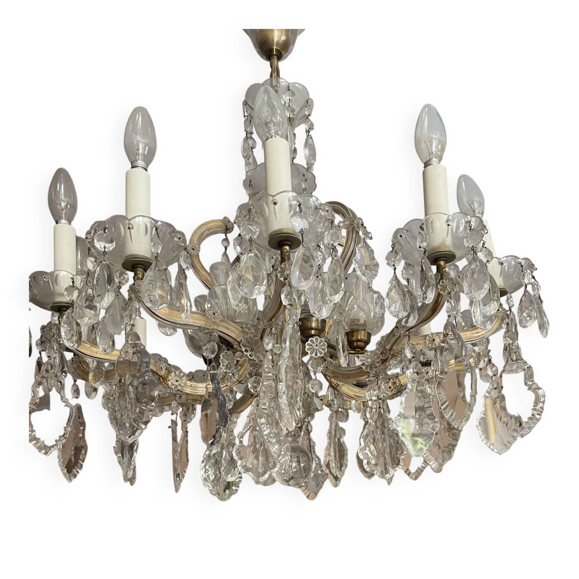 Antique crystal chandelier, French made.