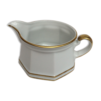 Exclusive white form milk pot adorned double size gold: H -8.5cm- L -16.5cm- D -11cm-