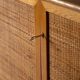 Scandinavian oak cabinet with woven rattan doors