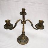 old Candlestick with 3 branches, Bronze Candlestick