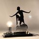 Art Déco Charleston Dancer cubist Table Lamp, LW Paris France, circa 1930