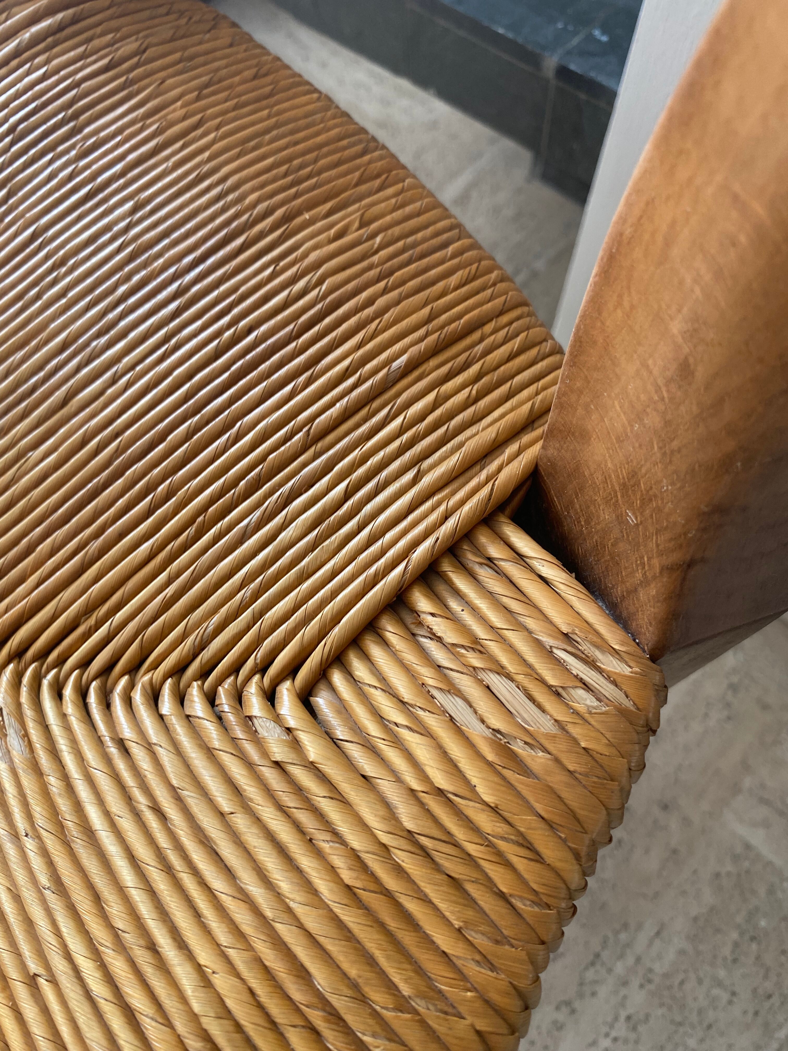 Deux chaises paillées création artisanale années 80