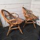 Pair of 1960s rattan armchairs
