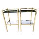 Pair of bedside tables or side tables, Hollywood Regency style,