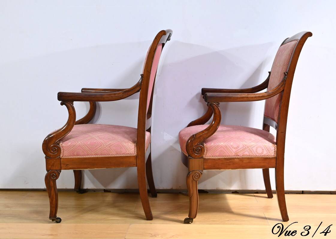 Paire de Fauteuils en Acajou, époque Restauration – Début XIXe