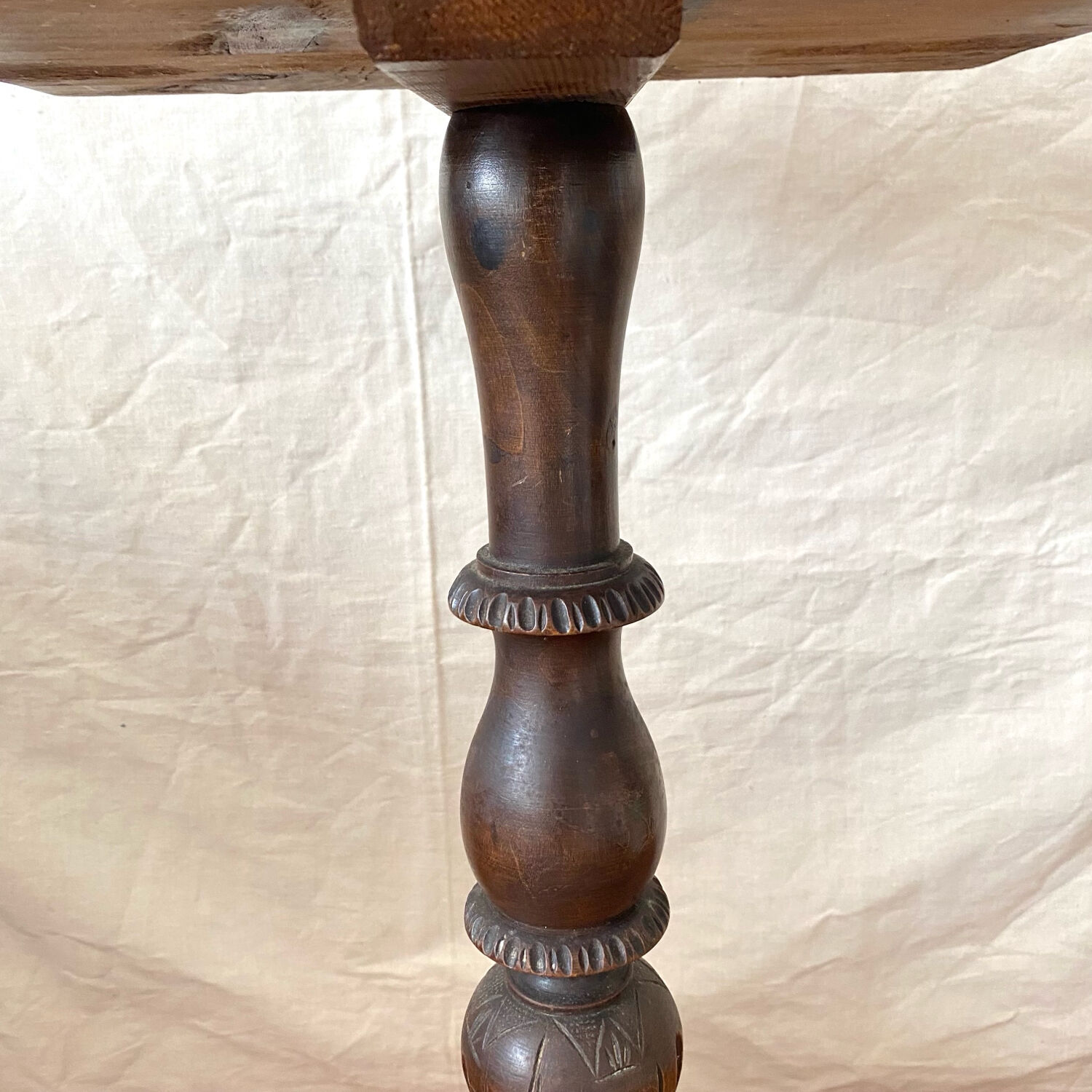 Old tripod side table with drawer