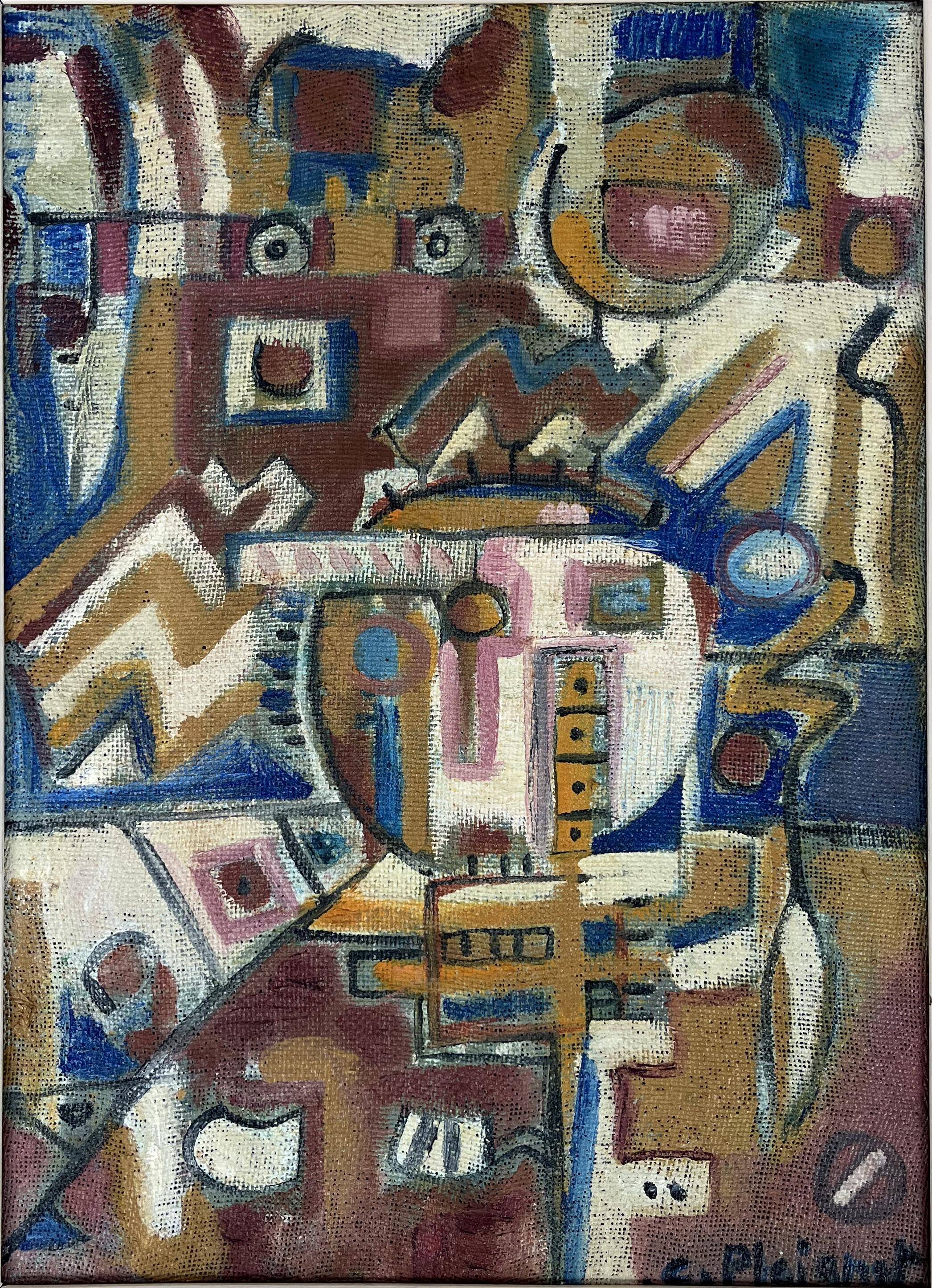 Modern painting art brut inspired by primitive