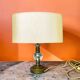 Hollywood Regency inspired brass table lamp drum lampshade