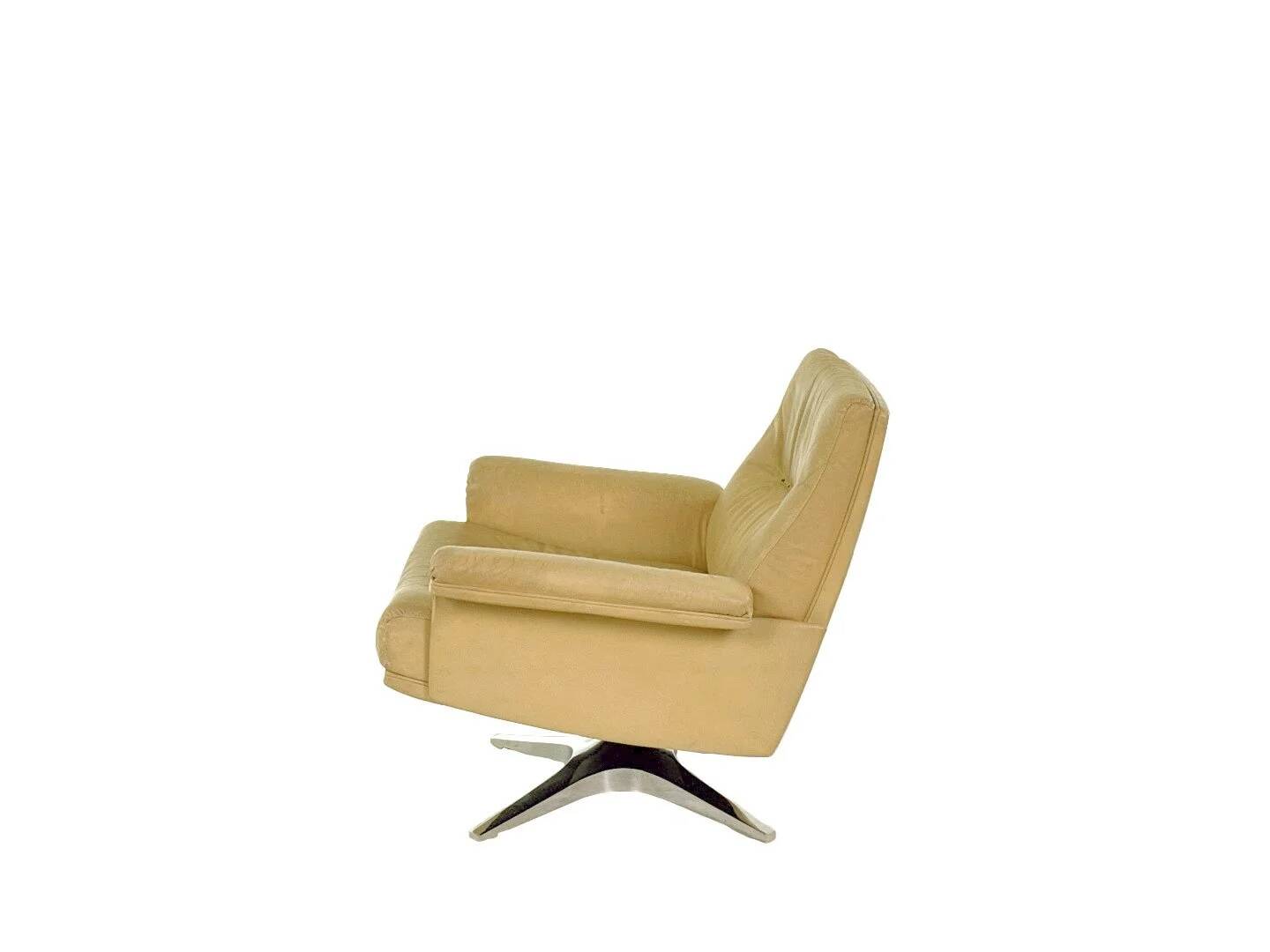 Fauteuil De Sede DS-35 en cuir crème, Suisse années 1970