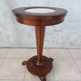 Art Nouveau period side table in walnut and marble
