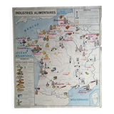 Old MDI school map: France population and Industrie