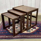 Set of 3 teak nesting tables from the 70s