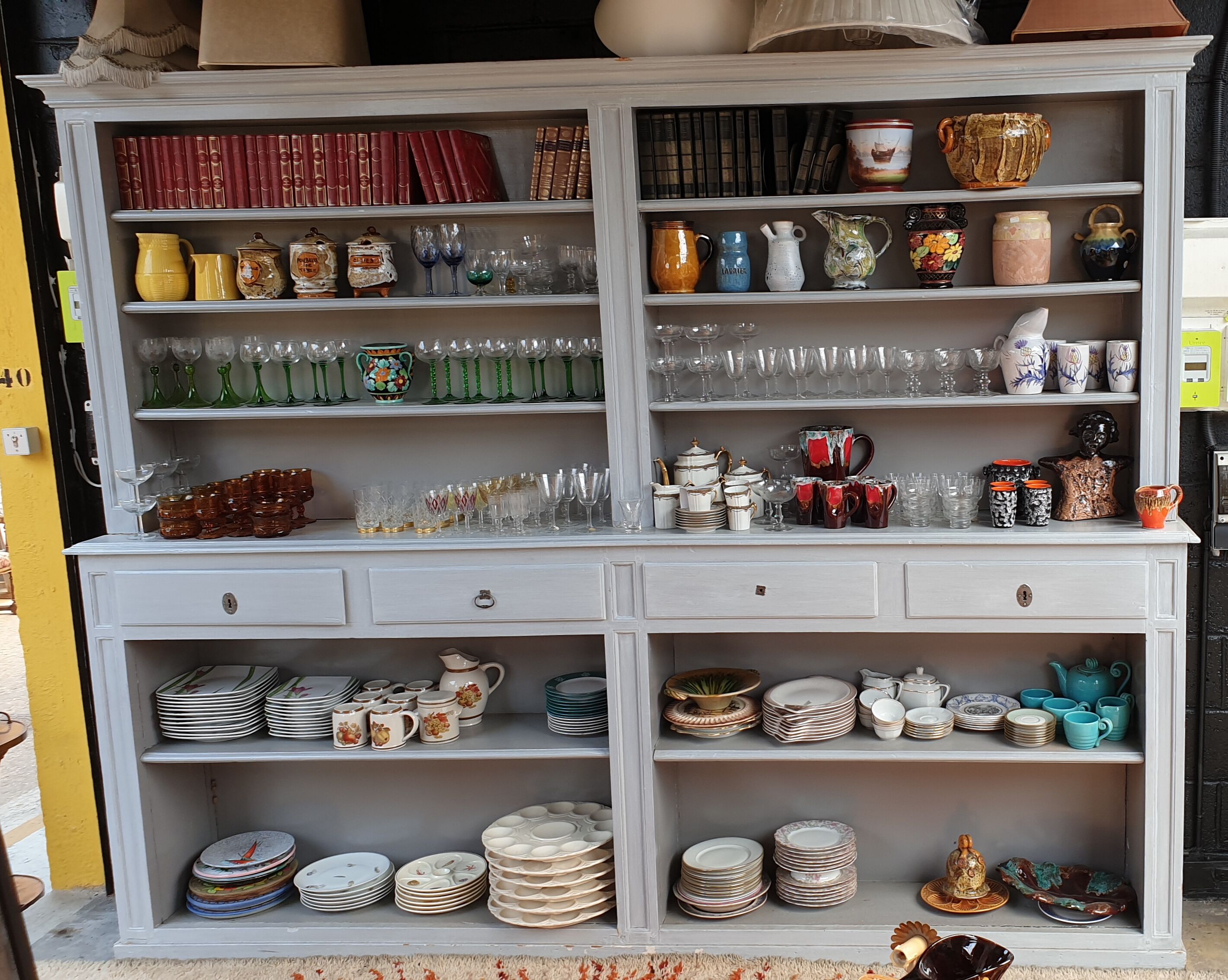 Great bibliotheque old grey patina