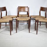 Teak Cane Chairs 351 Georg Leowald for Wilkhahn 1960s