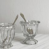 Duo de petits pots en verre épais