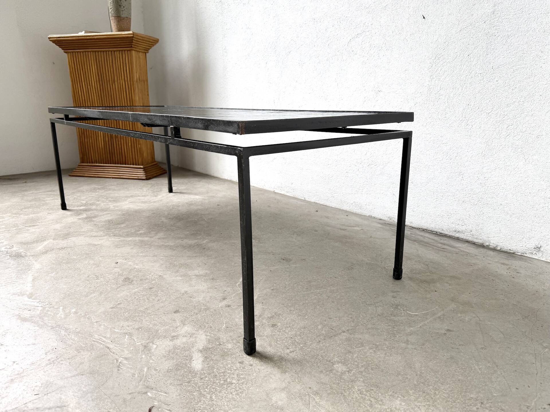 Metal and ceramic coffee table by J. Belarti, circa 1970