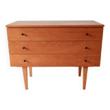 Scandinavian designer chest of drawers in blond oak Mid-Century Circa 1950