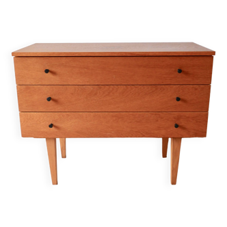 Scandinavian designer chest of drawers in blond oak Mid-Century Circa 1950