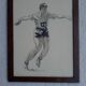 Watercolor drawing of a discus thrower, signed Massonet