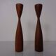 Danish Filigree Teak Candleholders, 1960s, Set of 2