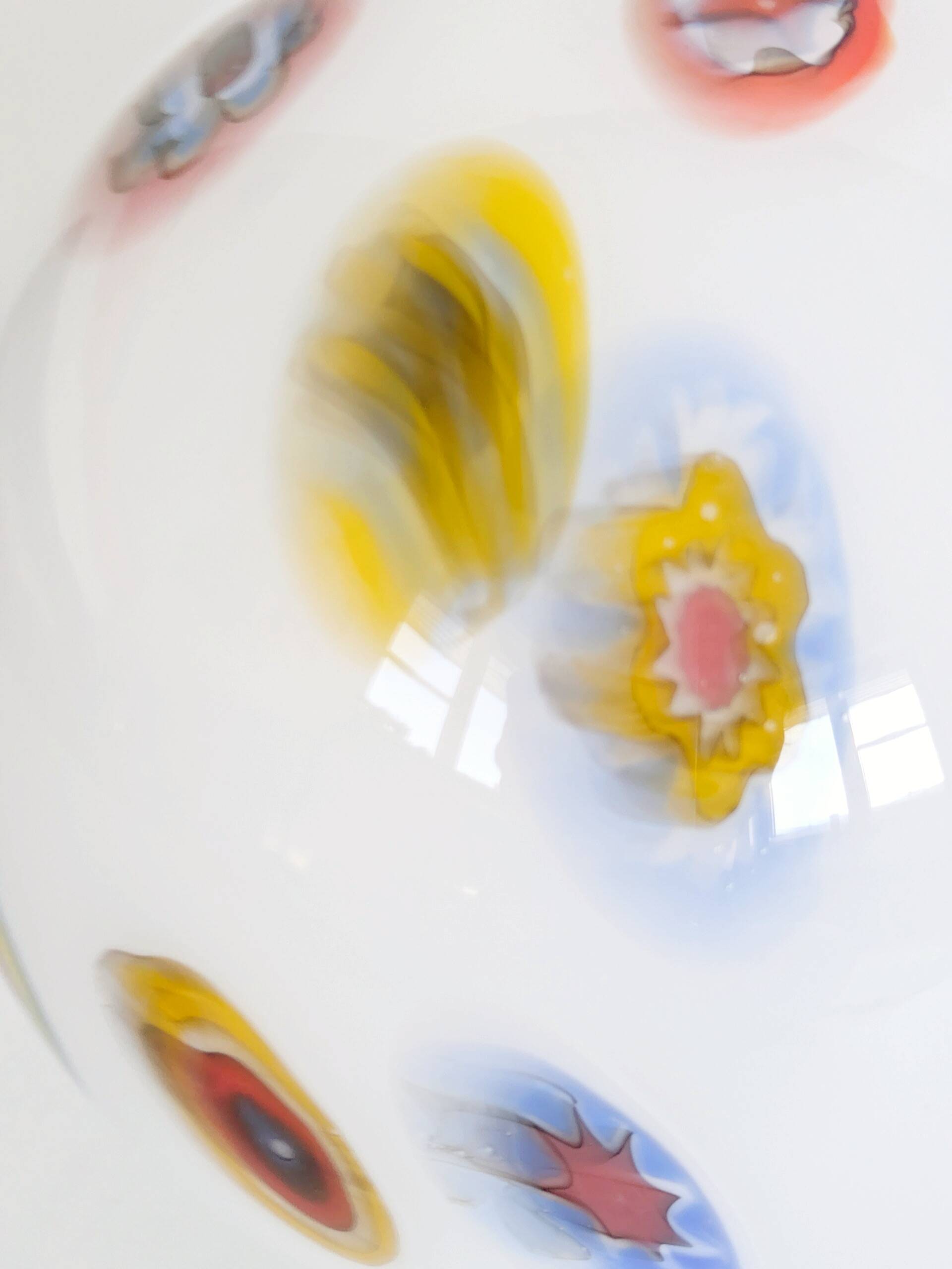 Vintage glass globe table lamp in millefiori style, 1990s.