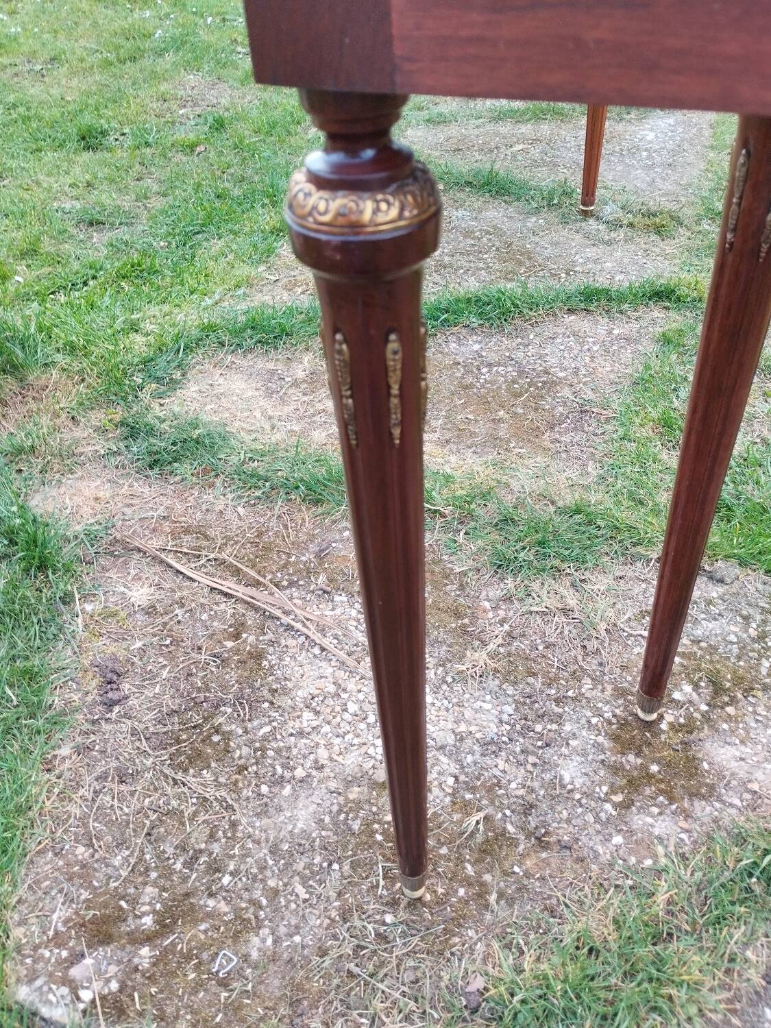 Console ancienne style louis xvi avec plateau marbre