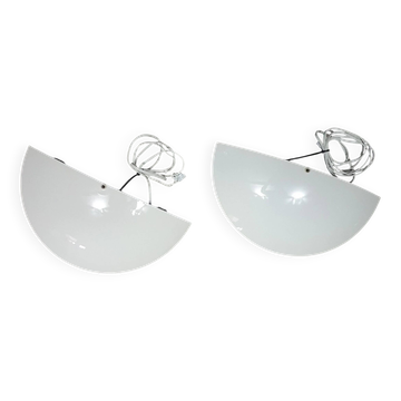 2 x minimalistic large 80s Ikea wall sconces