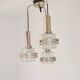 Modern pendant lamp, 1970s, metal and glass, 3xE27