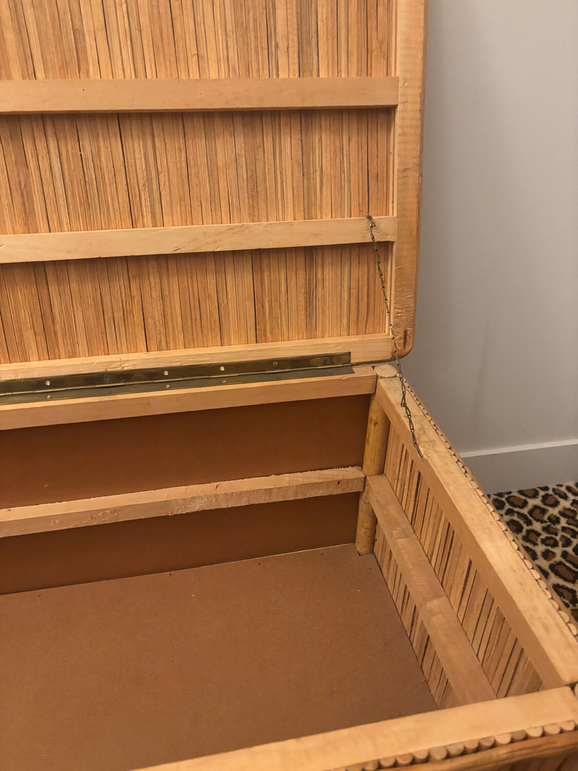 Rattan bank safe, 1950s