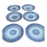 6 assiettes plates Longwy Rouennais