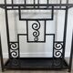 Entrance hall with hammered wrought iron in Art Deco style, in the manner of Edgar Brandt.