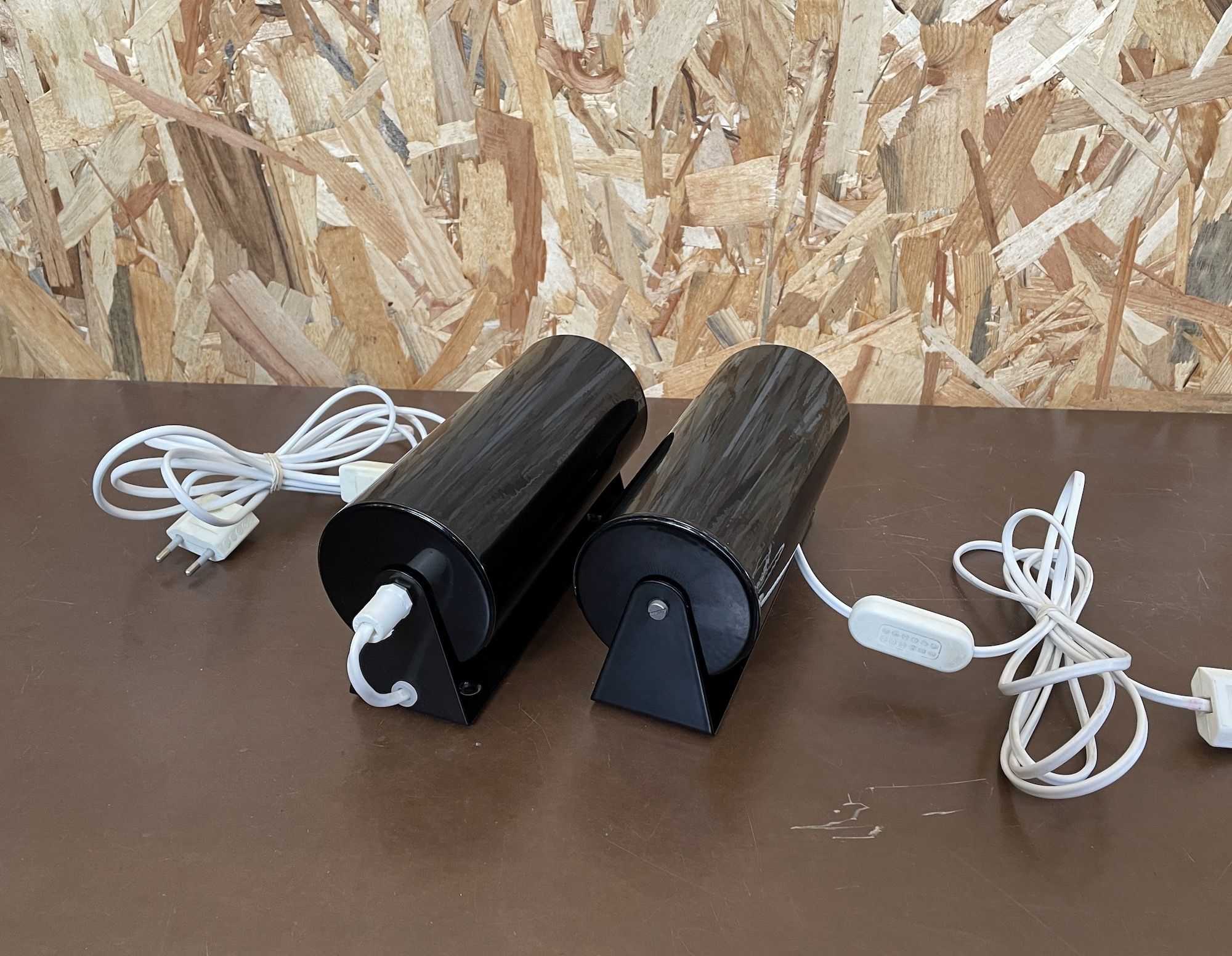 Pair of black swivel wall lamps V413 by Ikea - 1980s