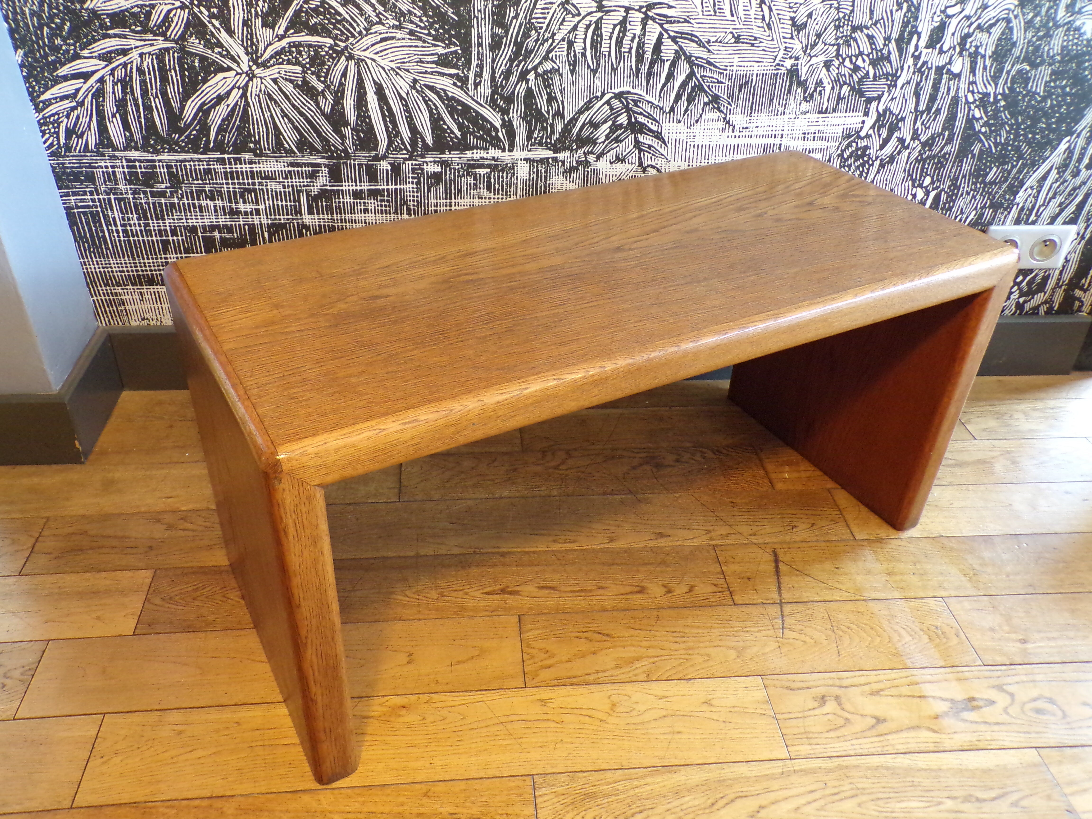 1960 minimalist oak bench
