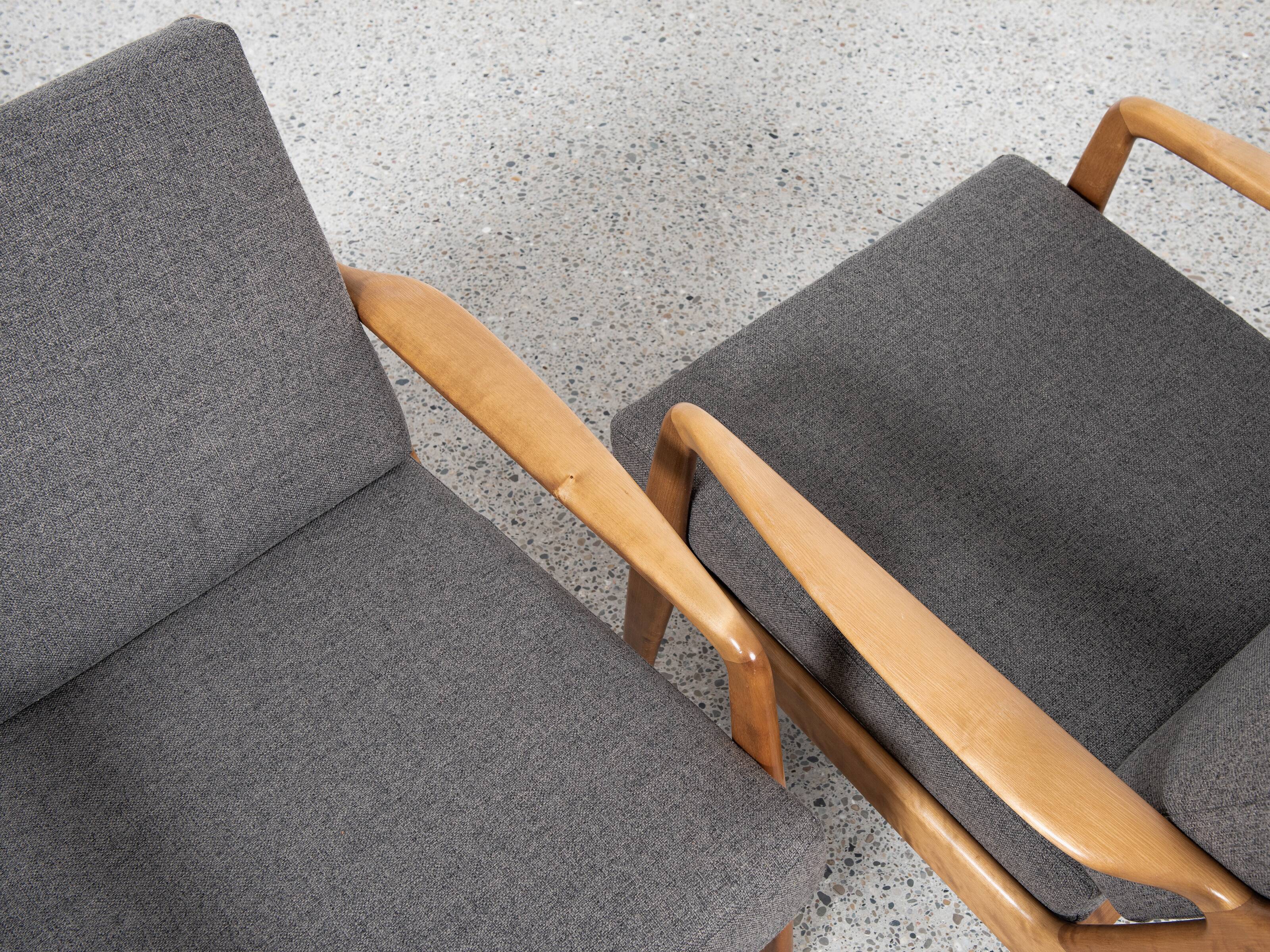 Midcentury Danish pair of easy chairs by Arne Vodder 1960s