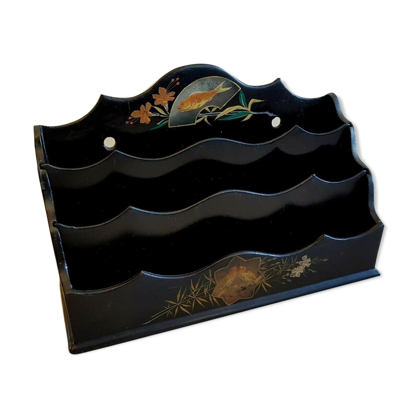 Napoleon mail door 3 in black wood-watered cardboard natural décor