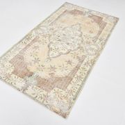 Light Yellow & Brown Turkish Rug, 114x204Cm