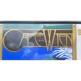 Screen-printed lithograph signed Charles Lepas 1980 Café Wien