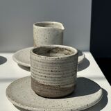 Modular Indonesian ceramic tableware service (6 elements + cups)