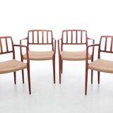 Suite of 4 Scandinavian teak armchairs model 66