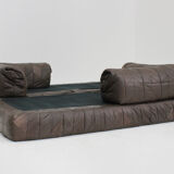 Canapé vintage en cuir patchwork des années 1970