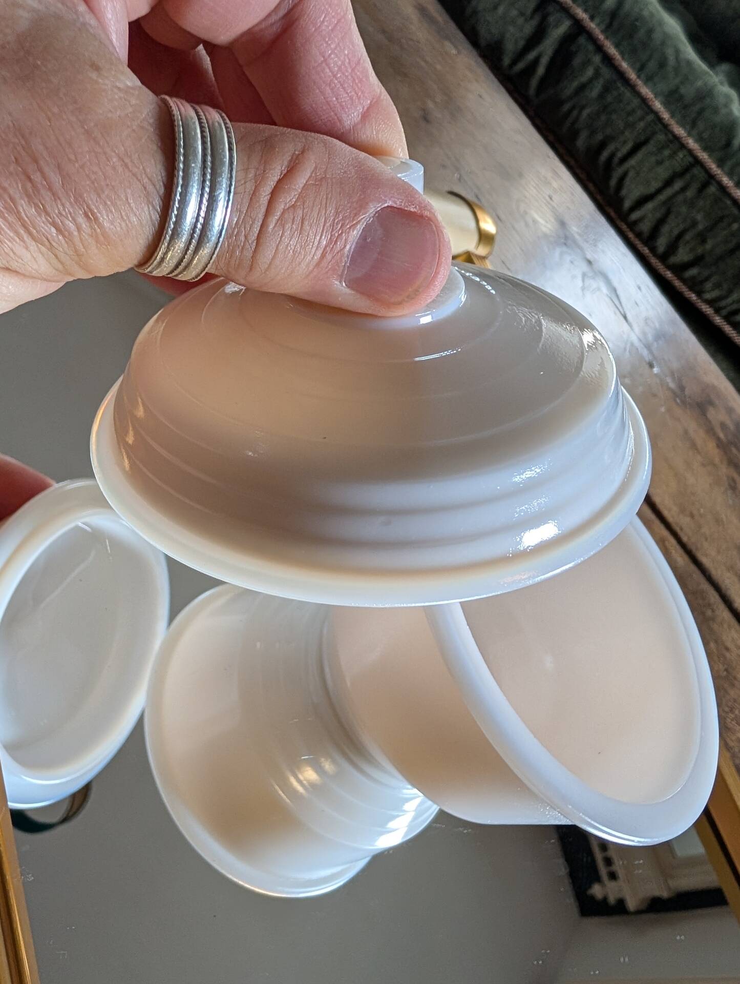 Sugar bowl in white opaline – 1960s/70s