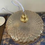 Gold-plated glass pendant light with diamonds