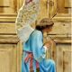 Large altar angel 42.5 cm plaster church statue sulphide eyes XIX