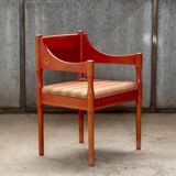 Fauteuil suédois teinté rouge, Nässjö 1960 Suède