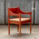 Fauteuil suédois teinté rouge, Nässjö 1960 Suède