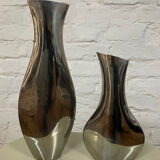 Duo of brass vases from the 60s