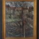 Watercolor on cardboard by Chab XXth tree 1947